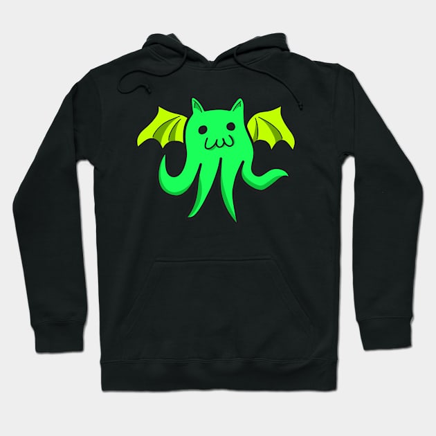 Cathulu Cute Kawaii Cthulhu Cat Hoodie by Foxxy Merch